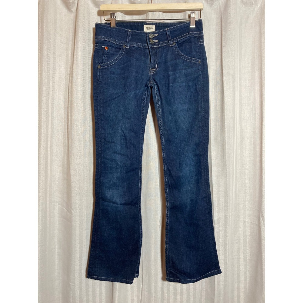Hudson Beth Baby‎ Bootcut Jeans Dark Wash Low Rise Flap Pocket W170DAP 26 Y2K